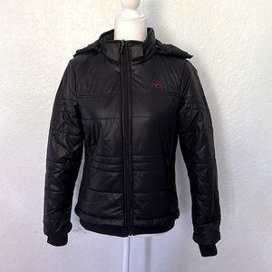 Peak Black puffy Hooded Jacket